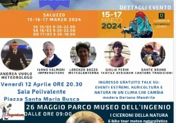 Dal 15 al 17 marzo sarà a Saluzzo per il Festival Terres Outdoor, dal 12 al 13 aprile e il 26 maggio sarà a Busca, al Teatro Civico e al parco Ingenium con i voli in mongolfiera